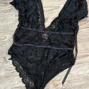 Black Lace Bodysuit Lingerie